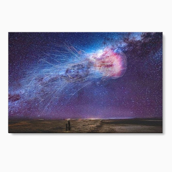 Tablou Canvas Premium, LuxCanva® M1422, Meduza Cosmica, Stele, Galaxie, Univers, Meduza, Copii, Spirit, Stralucitor, Plutire, Magie, Birou, Living, Camera Copil
