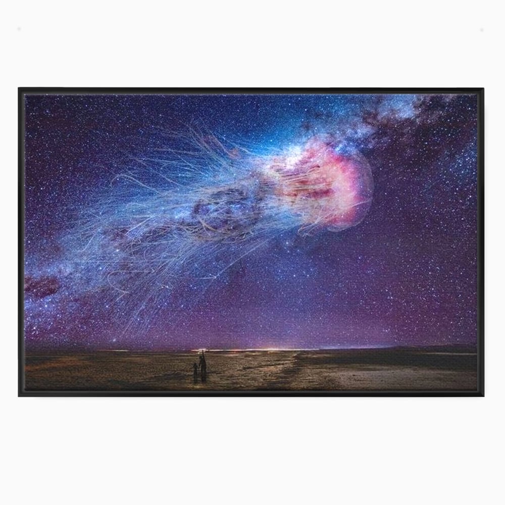 Tablou Canvas Premium, LuxCanva® M1422, Meduza Cosmica, Stele, Galaxie, Univers, Meduza, Copii, Spirit, Stralucitor, Plutire, Magie, Birou, Living, Camera Copil