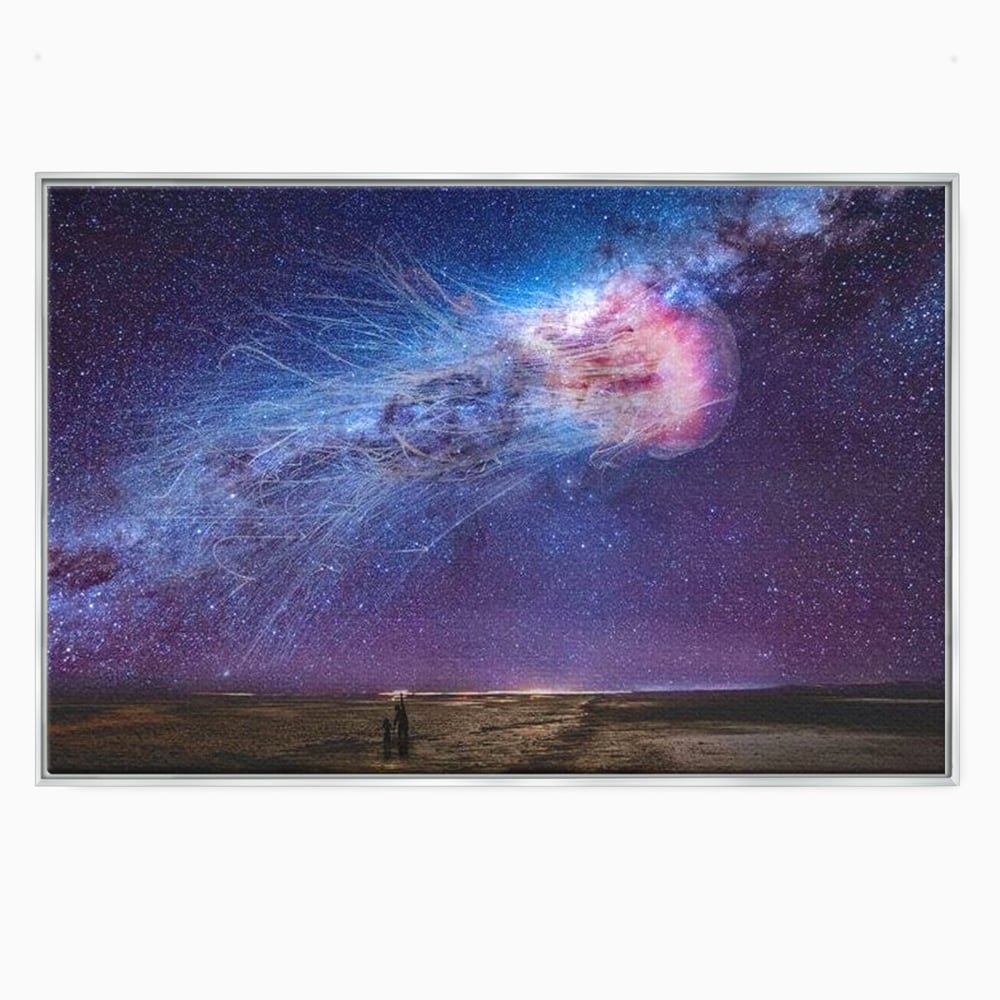 Tablou Canvas Premium, LuxCanva® M1422, Meduza Cosmica, Stele, Galaxie, Univers, Meduza, Copii, Spirit, Stralucitor, Plutire, Magie, Birou, Living, Camera Copil