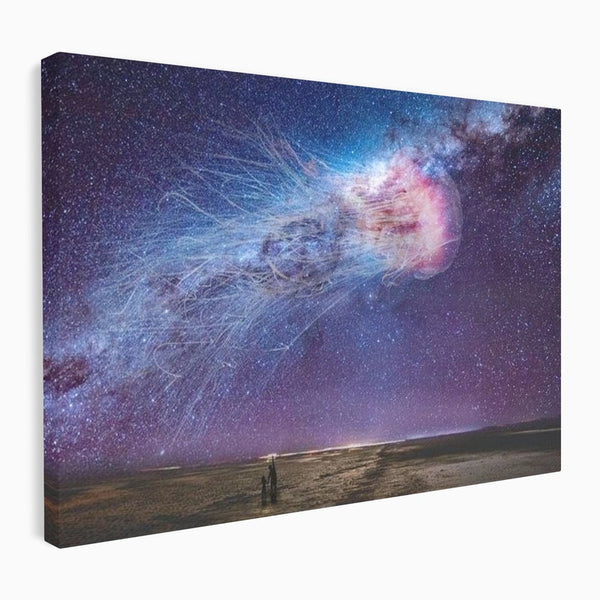 Tablou Canvas Premium, LuxCanva® M1422, Meduza Cosmica, Stele, Galaxie, Univers, Meduza, Copii, Spirit, Stralucitor, Plutire, Magie, Birou, Living, Camera Copil