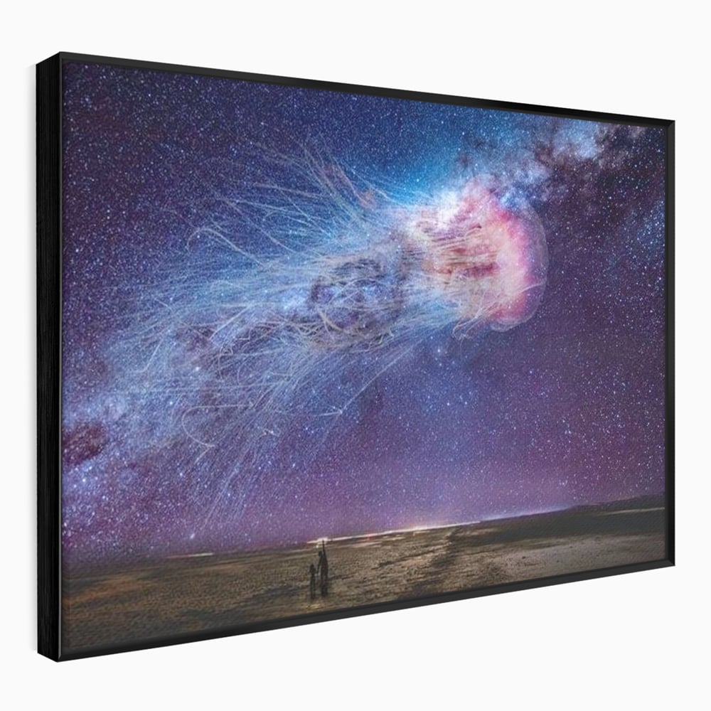 Tablou Canvas Premium, LuxCanva® M1422, Meduza Cosmica, Stele, Galaxie, Univers, Meduza, Copii, Spirit, Stralucitor, Plutire, Magie, Birou, Living, Camera Copil