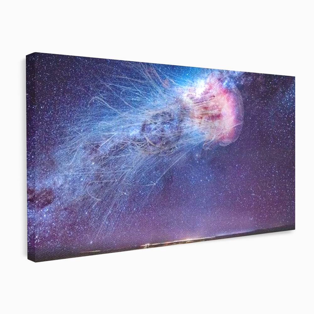 Tablou Canvas Premium, LuxCanva® M1422, Meduza Cosmica, Stele, Galaxie, Univers, Meduza, Copii, Spirit, Stralucitor, Plutire, Magie, Birou, Living, Camera Copil