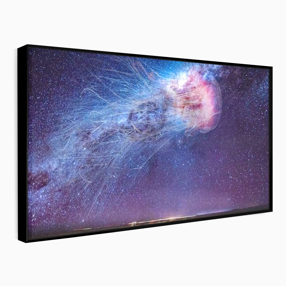Tablou Canvas Premium, LuxCanva® M1422, Meduza Cosmica, Stele, Galaxie, Univers, Meduza, Copii, Spirit, Stralucitor, Plutire, Magie, Birou, Living, Camera Copil
