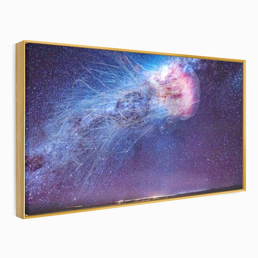 Tablou Canvas Premium, LuxCanva® M1422, Meduza Cosmica, Stele, Galaxie, Univers, Meduza, Copii, Spirit, Stralucitor, Plutire, Magie, Birou, Living, Camera Copil
