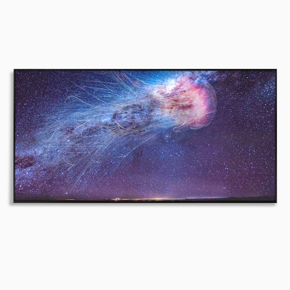 Tablou Canvas Premium, LuxCanva® M1422, Meduza Cosmica, Stele, Galaxie, Univers, Meduza, Copii, Spirit, Stralucitor, Plutire, Magie, Birou, Living, Camera Copil