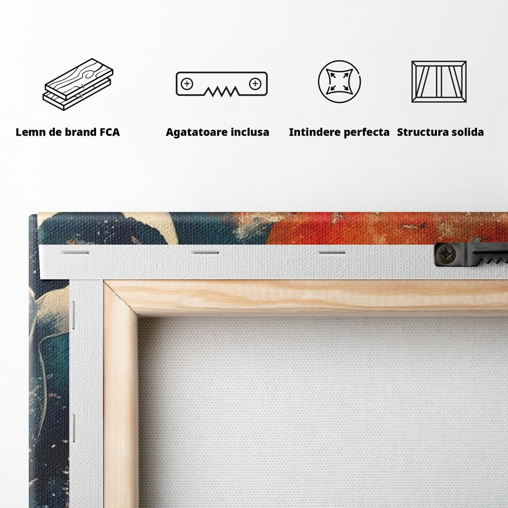 Leinwand Wandkunst Canvas Premium, LuxCanva® M1427, Ozean Epic, Wal, Mond, Wellen, Ozean, Nacht, Sterne, Abgrund, Blumen, Vögel, Fische, Wasser, Büro, Wohnen, Kinderzimmer