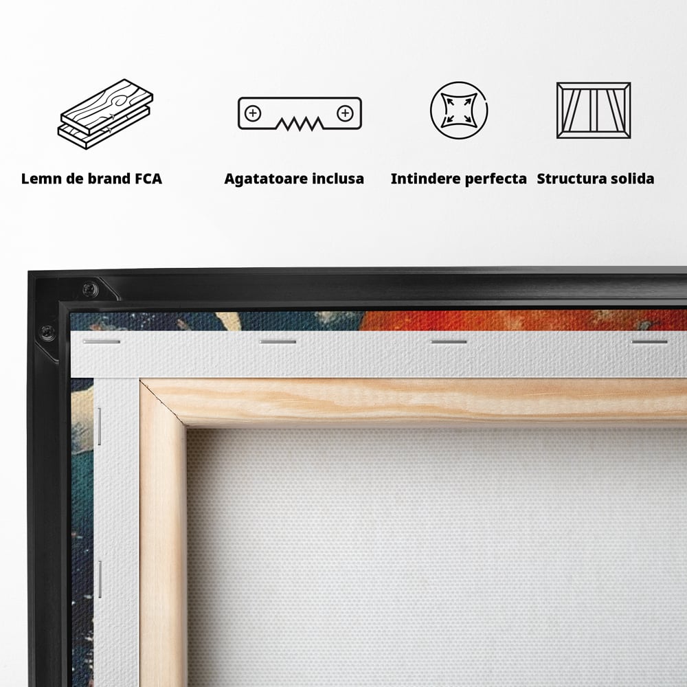 Leinwand Wandkunst Canvas Premium, LuxCanva® M1427, Ozean Epic, Wal, Mond, Wellen, Ozean, Nacht, Sterne, Abgrund, Blumen, Vögel, Fische, Wasser, Büro, Wohnen, Kinderzimmer
