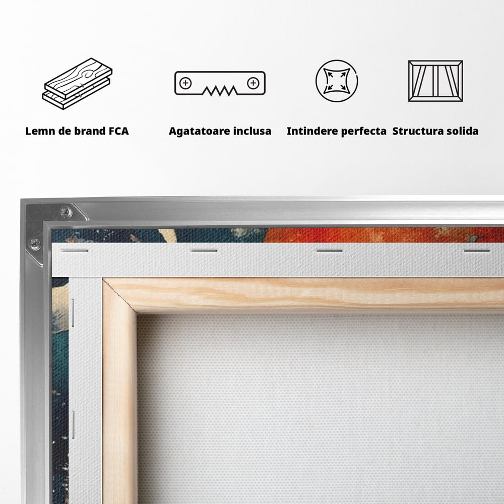 Leinwand Wandkunst Canvas Premium, LuxCanva® M1427, Ozean Epic, Wal, Mond, Wellen, Ozean, Nacht, Sterne, Abgrund, Blumen, Vögel, Fische, Wasser, Büro, Wohnen, Kinderzimmer