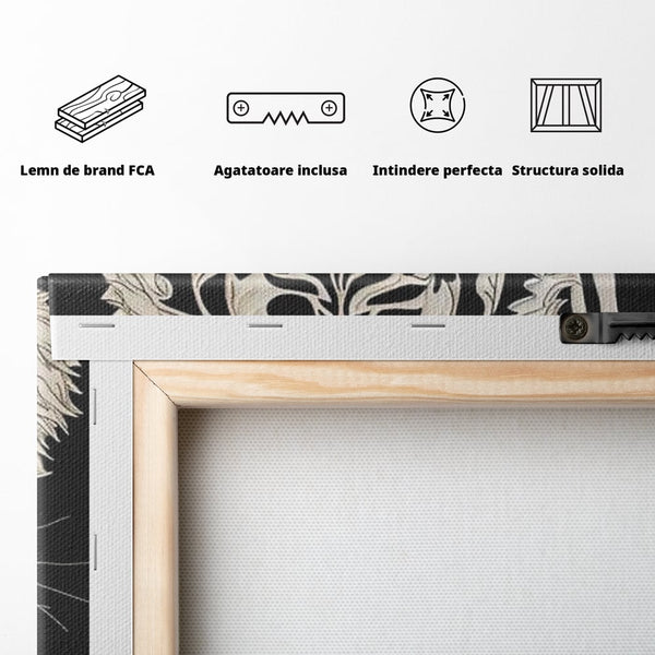 Tablou Canvas Premium, LuxCanva® M1429, Ritualul Umbrei, Oriental, Rosu, Foc, Umbre, Tigru, Felina, Bestie, Vanator, Mister, Arta Abstracta, Birou, Living, Camera Copil