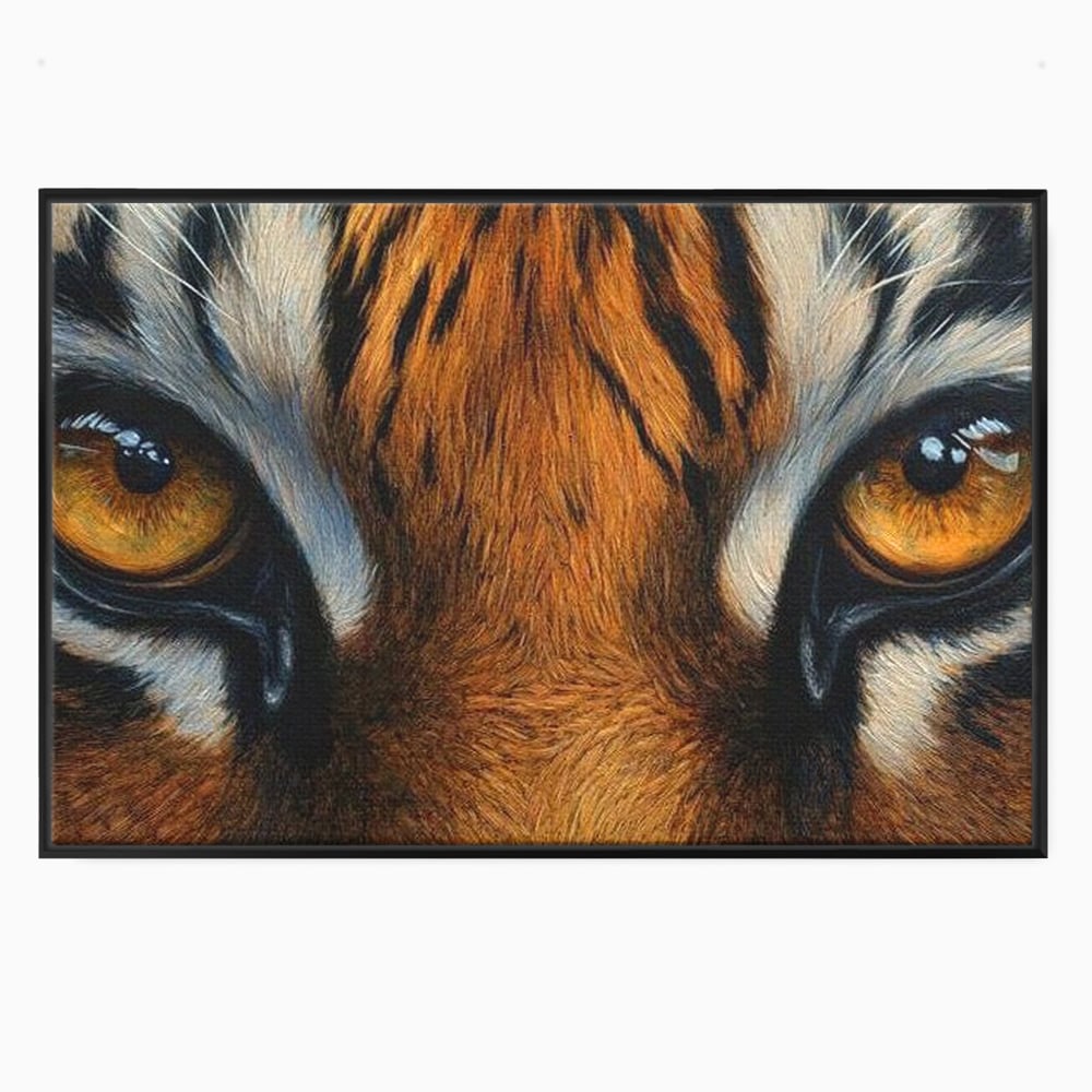 Leinwand Wandkunst Canvas Premium, LuxCanva® M1431, Verborgener Geist, Blick, Augen, Feuer, Geheimnis, Kraft, Instinkt, Bestie, Tiger, Tigerin, Feline, Dschungel, Exotisch, Büro, Wohnen, Kinderzimmer
