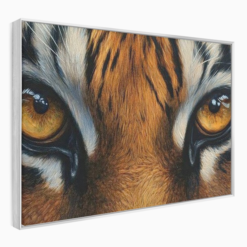 Leinwand Wandkunst Canvas Premium, LuxCanva® M1431, Verborgener Geist, Blick, Augen, Feuer, Geheimnis, Kraft, Instinkt, Bestie, Tiger, Tigerin, Feline, Dschungel, Exotisch, Büro, Wohnen, Kinderzimmer