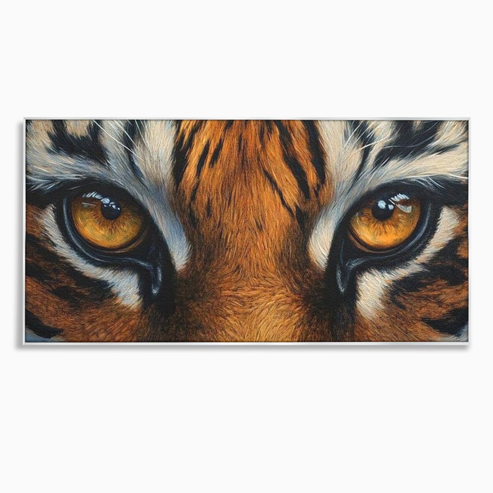 Leinwand Wandkunst Canvas Premium, LuxCanva® M1431, Verborgener Geist, Blick, Augen, Feuer, Geheimnis, Kraft, Instinkt, Bestie, Tiger, Tigerin, Feline, Dschungel, Exotisch, Büro, Wohnen, Kinderzimmer