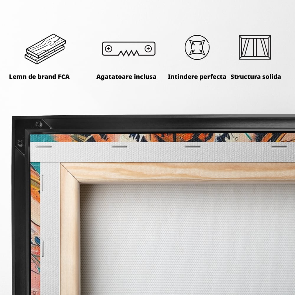 Leinwand Premium Canvas Wall Art, LuxCanva® M1435, Modern Pop Modern Tiger, Pastell, Lebendige Farben, Malerei, Farbe, Farbe, Malerei, Tiger, Feline, Dschungel, Pop Art, Abstrakt, Büro, Wohnen, Kinderzimmer