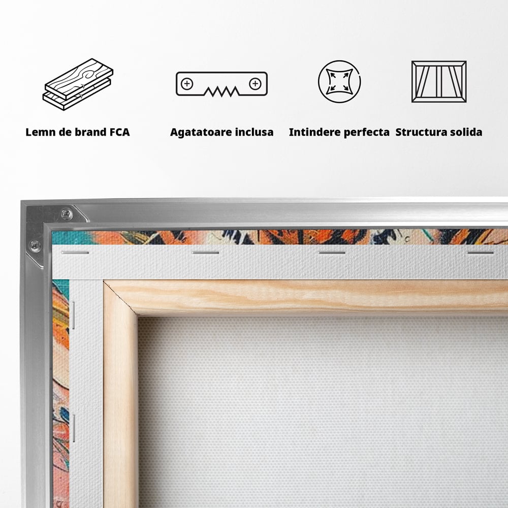 Leinwand Premium Canvas Wall Art, LuxCanva® M1435, Modern Pop Modern Tiger, Pastell, Lebendige Farben, Malerei, Farbe, Farbe, Malerei, Tiger, Feline, Dschungel, Pop Art, Abstrakt, Büro, Wohnen, Kinderzimmer