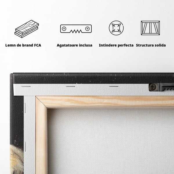 Tablou Canvas Premium, LuxCanva® M1443, Vise sub Stele, Tigru, Felina, Gheare, Somn, Relaxare, Pictura, Vis, Noapte, Blanos, Linistit, Birou, Living, Camera Copil
