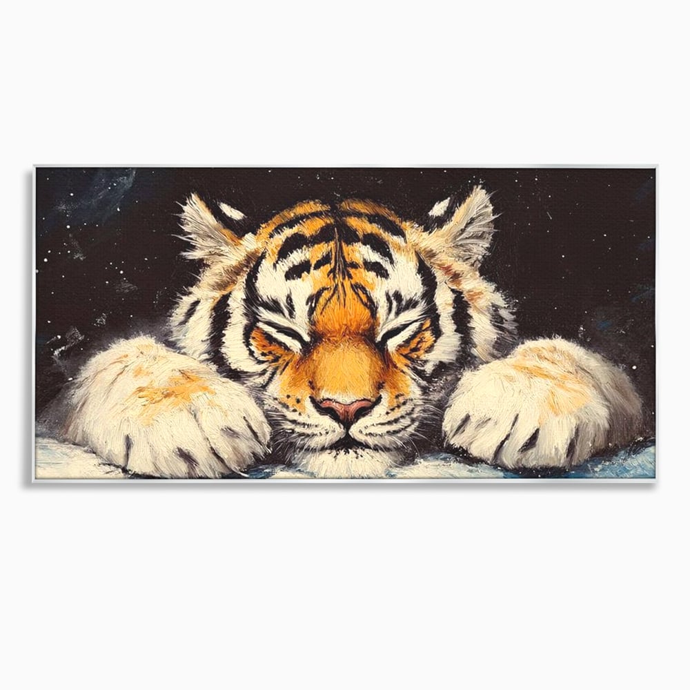 Tablou Canvas Premium, LuxCanva® M1443, Vise sub Stele, Tigru, Felina, Gheare, Somn, Relaxare, Pictura, Vis, Noapte, Blanos, Linistit, Birou, Living, Camera Copil