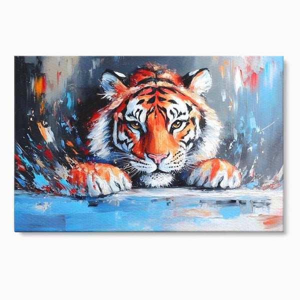 Tablou Canvas Premium, LuxCanva® M1446, Putere si Inocenta, Animal, Salbatic, Tigru, Privire, Exotic, Blanos, Jungla, Felina, Birou, Living, Camera Copil