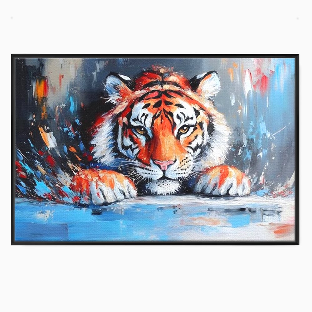 Tablou Canvas Premium, LuxCanva® M1446, Putere si Inocenta, Animal, Salbatic, Tigru, Privire, Exotic, Blanos, Jungla, Felina, Birou, Living, Camera Copil