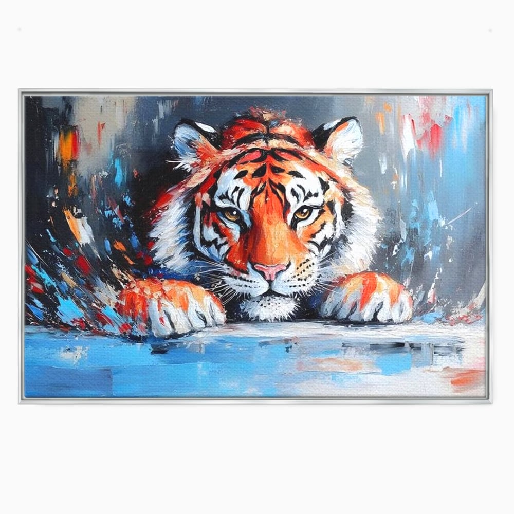 Tablou Canvas Premium, LuxCanva® M1446, Putere si Inocenta, Animal, Salbatic, Tigru, Privire, Exotic, Blanos, Jungla, Felina, Birou, Living, Camera Copil