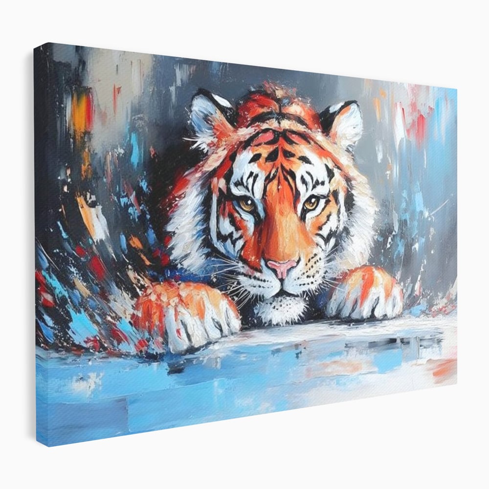 Tablou Canvas Premium, LuxCanva® M1446, Putere si Inocenta, Animal, Salbatic, Tigru, Privire, Exotic, Blanos, Jungla, Felina, Birou, Living, Camera Copil