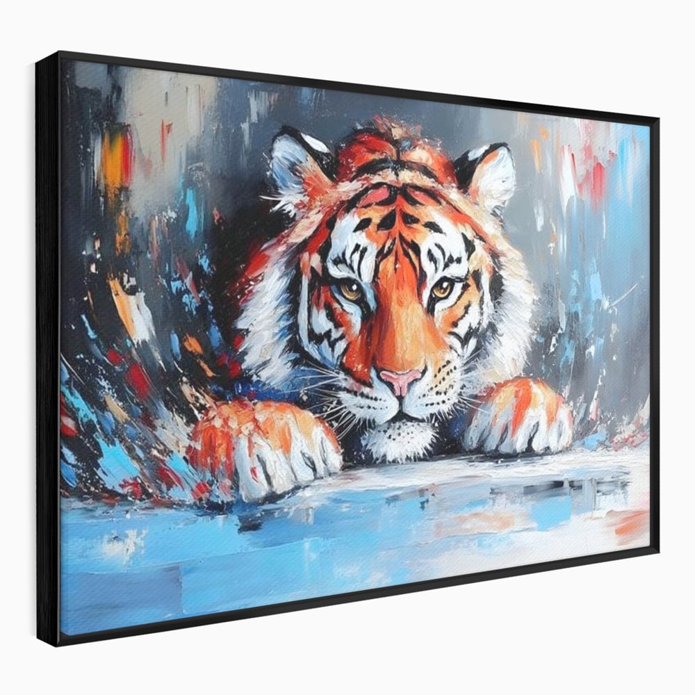 Tablou Canvas Premium, LuxCanva® M1446, Putere si Inocenta, Animal, Salbatic, Tigru, Privire, Exotic, Blanos, Jungla, Felina, Birou, Living, Camera Copil