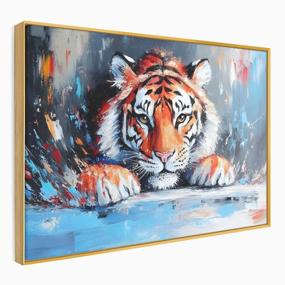 Tablou Canvas Premium, LuxCanva® M1446, Putere si Inocenta, Animal, Salbatic, Tigru, Privire, Exotic, Blanos, Jungla, Felina, Birou, Living, Camera Copil