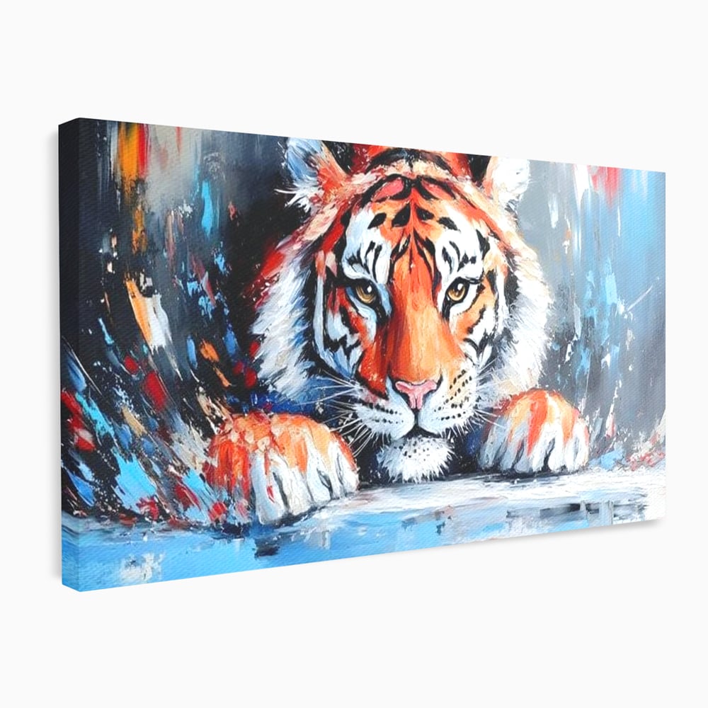 Tablou Canvas Premium, LuxCanva® M1446, Putere si Inocenta, Animal, Salbatic, Tigru, Privire, Exotic, Blanos, Jungla, Felina, Birou, Living, Camera Copil