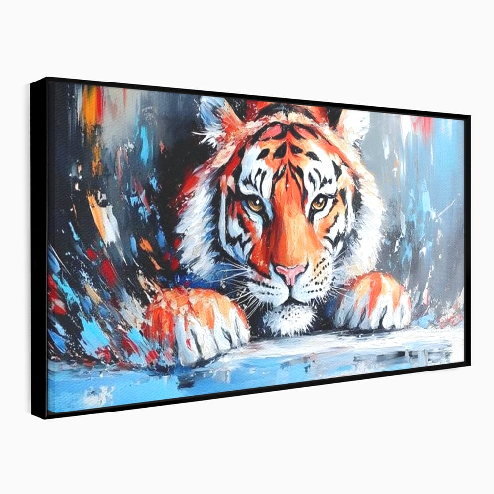 Tablou Canvas Premium, LuxCanva® M1446, Putere si Inocenta, Animal, Salbatic, Tigru, Privire, Exotic, Blanos, Jungla, Felina, Birou, Living, Camera Copil