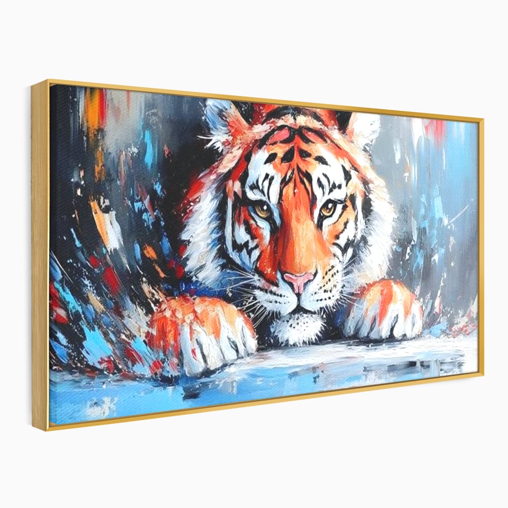 Tablou Canvas Premium, LuxCanva® M1446, Putere si Inocenta, Animal, Salbatic, Tigru, Privire, Exotic, Blanos, Jungla, Felina, Birou, Living, Camera Copil