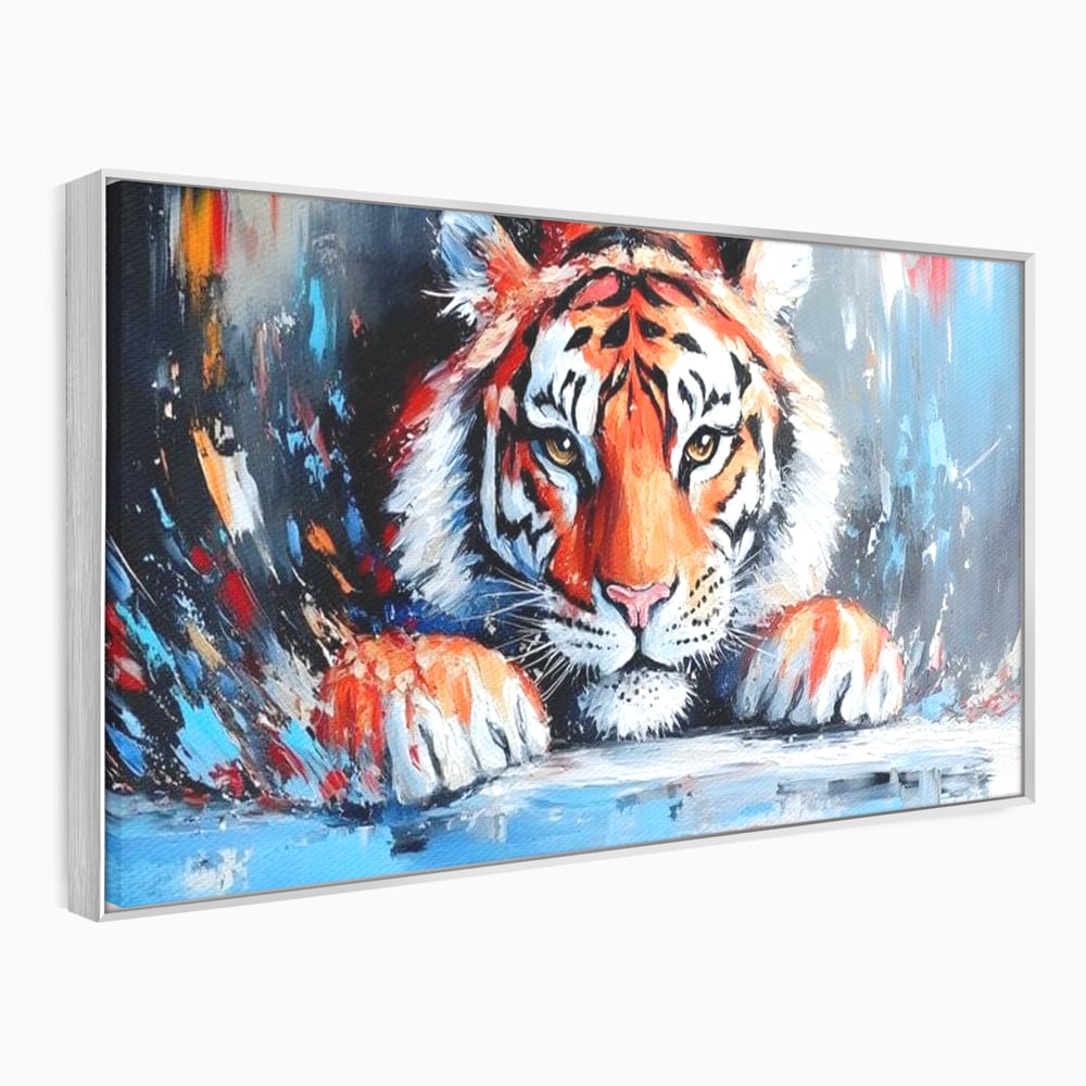 Tablou Canvas Premium, LuxCanva® M1446, Putere si Inocenta, Animal, Salbatic, Tigru, Privire, Exotic, Blanos, Jungla, Felina, Birou, Living, Camera Copil