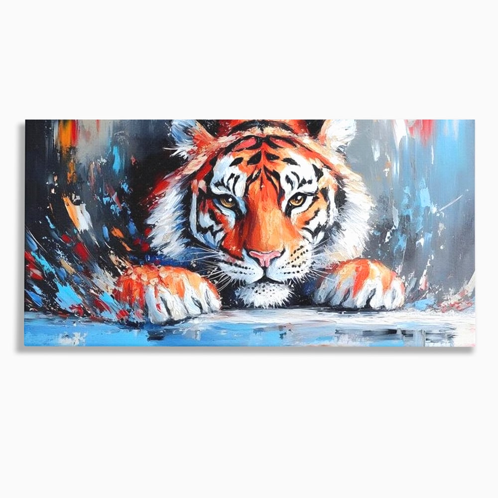 Tablou Canvas Premium, LuxCanva® M1446, Putere si Inocenta, Animal, Salbatic, Tigru, Privire, Exotic, Blanos, Jungla, Felina, Birou, Living, Camera Copil