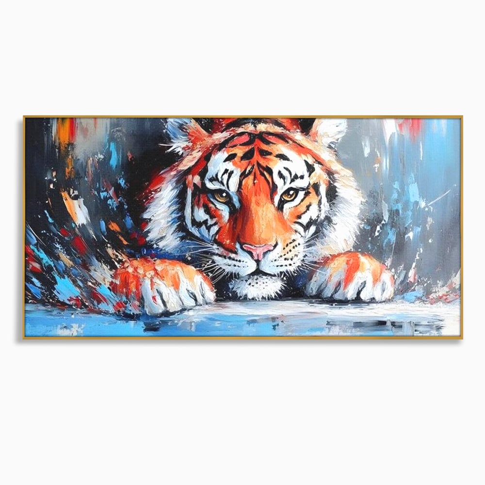 Tablou Canvas Premium, LuxCanva® M1446, Putere si Inocenta, Animal, Salbatic, Tigru, Privire, Exotic, Blanos, Jungla, Felina, Birou, Living, Camera Copil