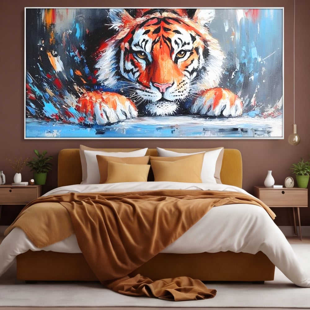 Tablou Canvas Premium, LuxCanva® M1446, Putere si Inocenta, Animal, Salbatic, Tigru, Privire, Exotic, Blanos, Jungla, Felina, Birou, Living, Camera Copil