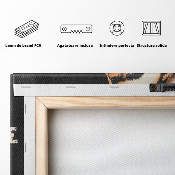 Leinwandbilder Premium, LuxCanva® M1449, Wild und frei, Tiger, Katze, Gesicht, Dualität, Botschaft, Blick, Mut, Beherrschung, unbesiegbar, modern, Büro, Wohnen, Kinderzimmer