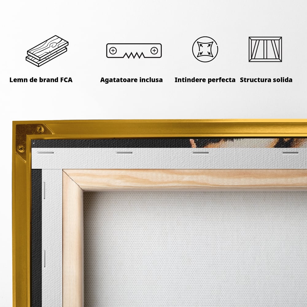 Leinwandbilder Premium, LuxCanva® M1449, Wild und frei, Tiger, Katze, Gesicht, Dualität, Botschaft, Blick, Mut, Beherrschung, unbesiegbar, modern, Büro, Wohnen, Kinderzimmer