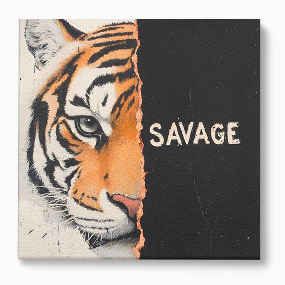 Leinwandbilder Premium, LuxCanva® M1449, Wild und frei, Tiger, Katze, Gesicht, Dualität, Botschaft, Blick, Mut, Beherrschung, unbesiegbar, modern, Büro, Wohnen, Kinderzimmer