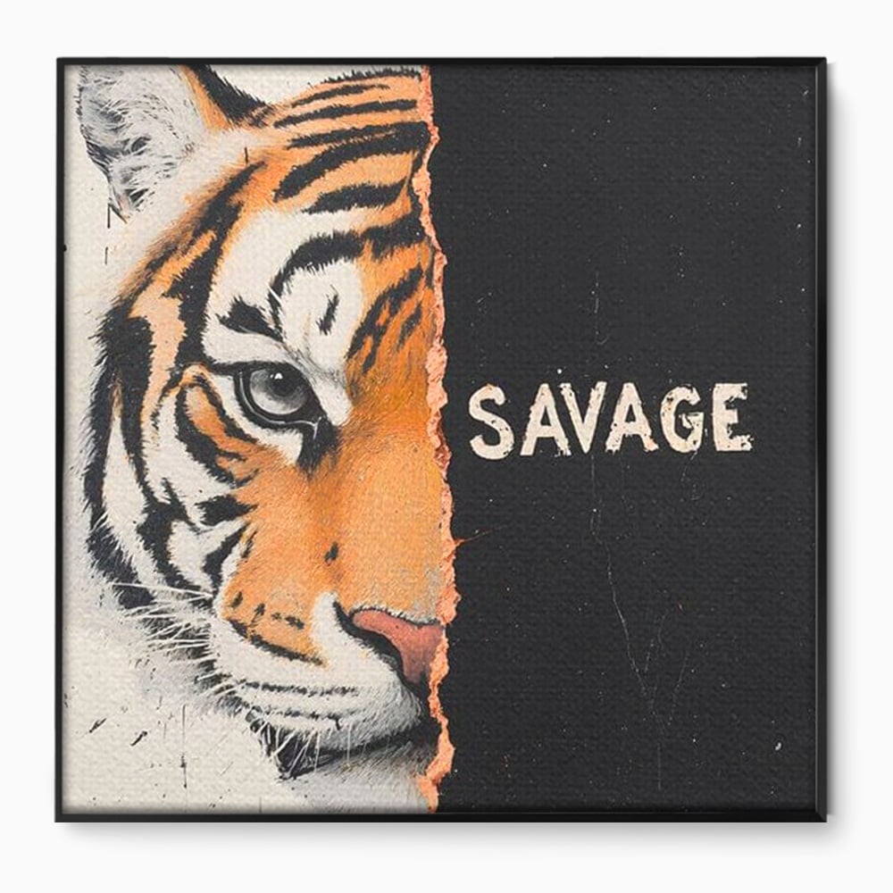 Leinwandbilder Premium, LuxCanva® M1449, Wild und frei, Tiger, Katze, Gesicht, Dualität, Botschaft, Blick, Mut, Beherrschung, unbesiegbar, modern, Büro, Wohnen, Kinderzimmer