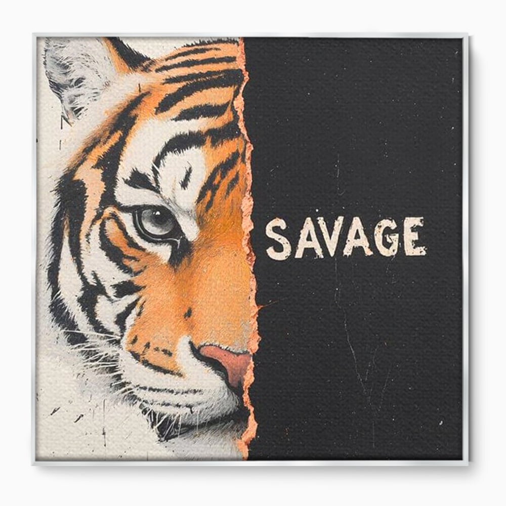 Leinwandbilder Premium, LuxCanva® M1449, Wild und frei, Tiger, Katze, Gesicht, Dualität, Botschaft, Blick, Mut, Beherrschung, unbesiegbar, modern, Büro, Wohnen, Kinderzimmer