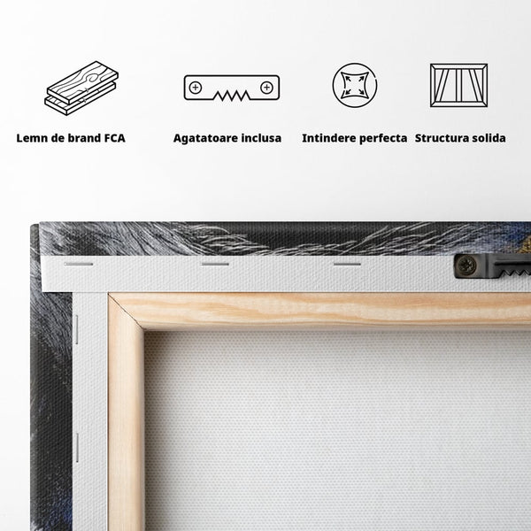 Leinwand Wandkunst Canvas Premium, LuxCanva® M1454, Auge der Savanne, Baum, Vegetation, Natur, Dschungel, Tiger, Augen, Blick, golden, Geheimnis, Vision, Traum, Büro, Wohnen, Kinderzimmer