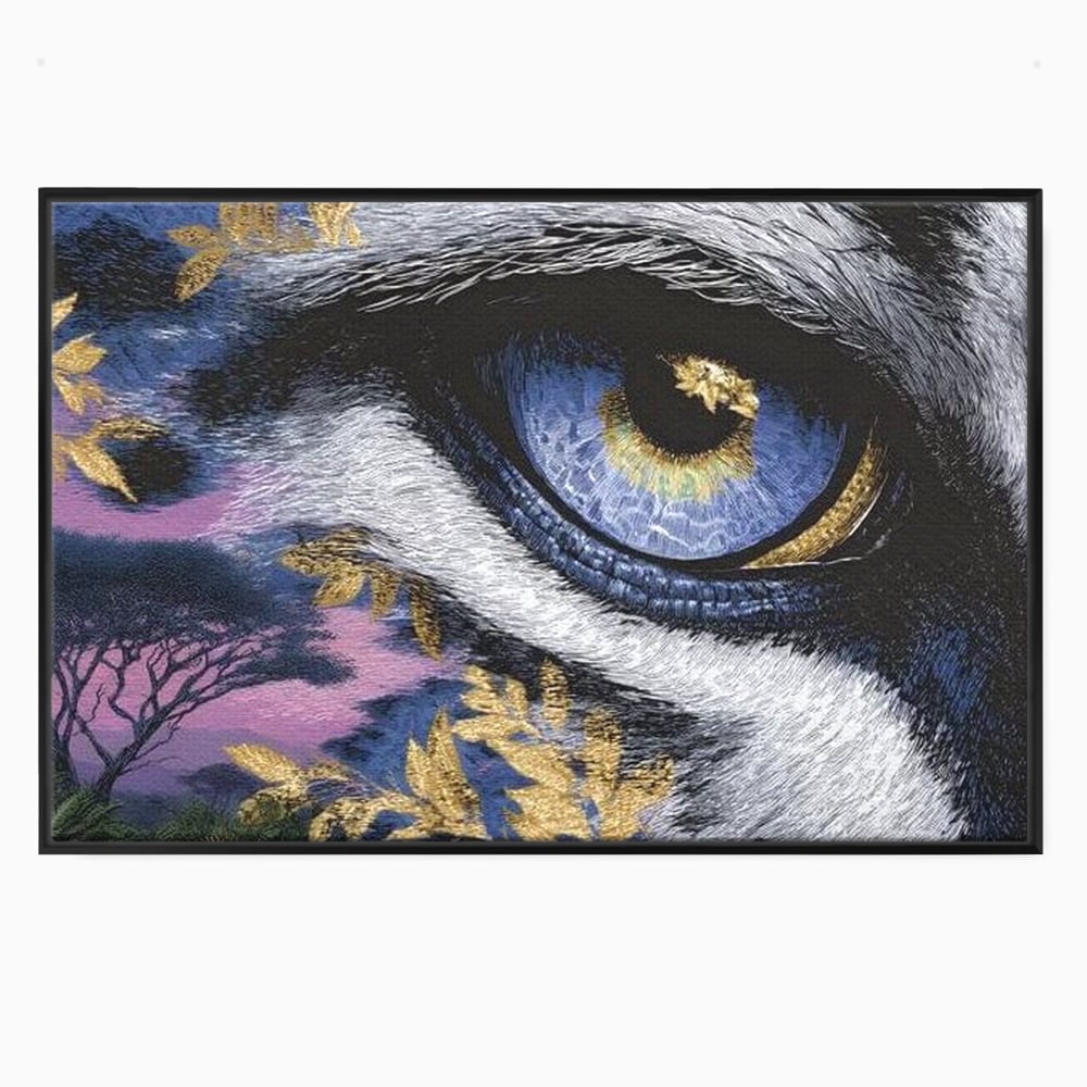 Leinwand Wandkunst Canvas Premium, LuxCanva® M1454, Auge der Savanne, Baum, Vegetation, Natur, Dschungel, Tiger, Augen, Blick, golden, Geheimnis, Vision, Traum, Büro, Wohnen, Kinderzimmer