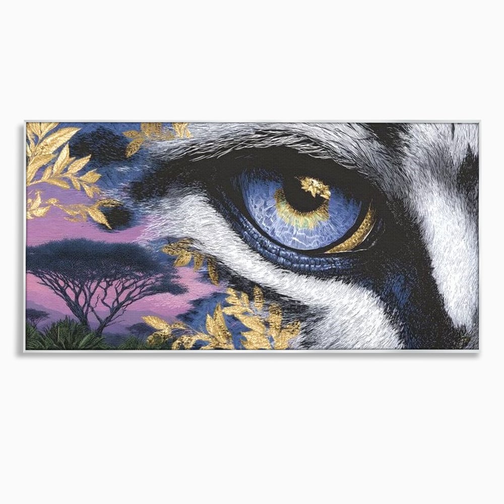 Leinwand Wandkunst Canvas Premium, LuxCanva® M1454, Auge der Savanne, Baum, Vegetation, Natur, Dschungel, Tiger, Augen, Blick, golden, Geheimnis, Vision, Traum, Büro, Wohnen, Kinderzimmer