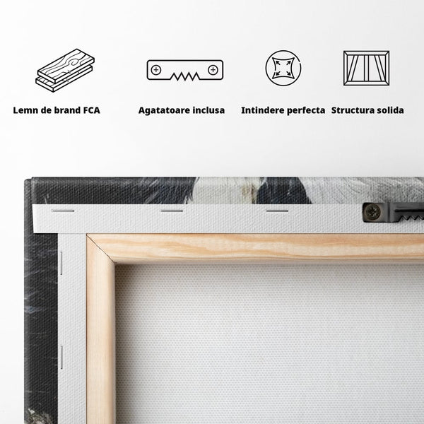 Leinwandbilder Premium, LuxCanva® M1457, Seelen im Spiegel, Dualität, Schwarz und Weiß, Duell, Malerei, Geist, Gleichgewicht, Geist, Wölfe, Blick, Wild, Büro, Wohnzimmer, Kinderzimmer