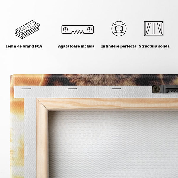 Leinwand Wandkunst Canvas Premium, LuxCanva® M1459, Überlebensinstinkt, Wolf, Wild, Tier, Flämisch, Jagd, Beute, Sehnsucht, Sonnenuntergang, Natur, Porträt, Büro, Wohnen, Kinderzimmer
