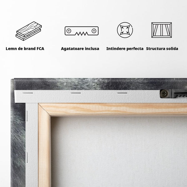 Leinwandbilder Premium, LuxCanva® M1461, Smaragdgrüner Blick, Augen, Intensiv, Mystisch, Tier, Geist, Geist, Nebel, Wolf, Magie, Rätsel, Abgrund, Nächtlich, Grün, Büro, Wohnen, Kinderzimmer
