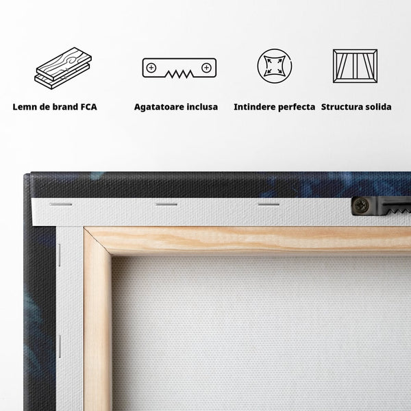 Leinwand Wandkunst Canvas Premium, LuxCanva® M1462, Unter dem Mond, Vollmond, Tier, Wolf, Wild, Natur, Nacht, Nacht, Stille, Rufen, Rufen, Blätter, Licht, Büro, Wohnen, Kinderzimmer