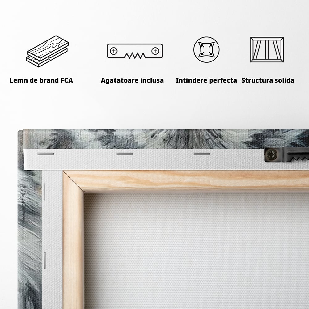Leinwand Premium Canvas Wandkunst, LuxCanva® M1463, Crystal Shade, Gemälde, Blick, Blick, Patron, Portrait, Wolf, Alpha, Augen, Eis, Nord, Stark, Büro, Wohnen, Kinderzimmer