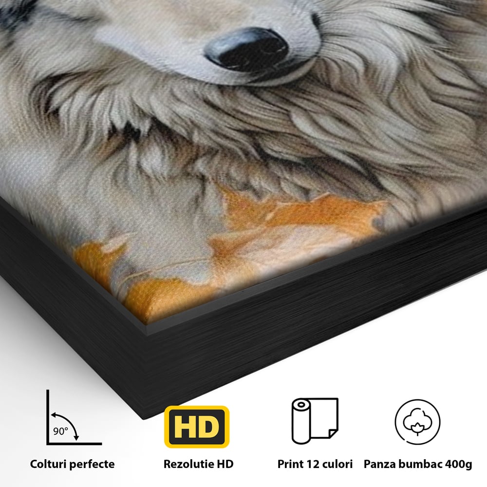 Leinwand Wandkunst Leinwand Wandkunst Premium, LuxCanva® M1464, Herz der Eiche, Herbst, Blätter, Herbst, Aramiu, Wald, Wolf, Arktis, Weiß, Weiß, Einsam, Trapper, Jäger, Büro, Wohnen, Kinderzimmer