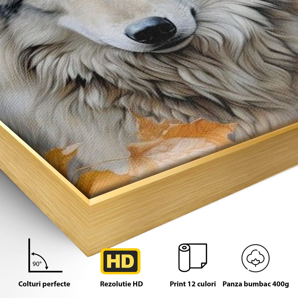 Leinwand Wandkunst Leinwand Wandkunst Premium, LuxCanva® M1464, Herz der Eiche, Herbst, Blätter, Herbst, Aramiu, Wald, Wolf, Arktis, Weiß, Weiß, Einsam, Trapper, Jäger, Büro, Wohnen, Kinderzimmer