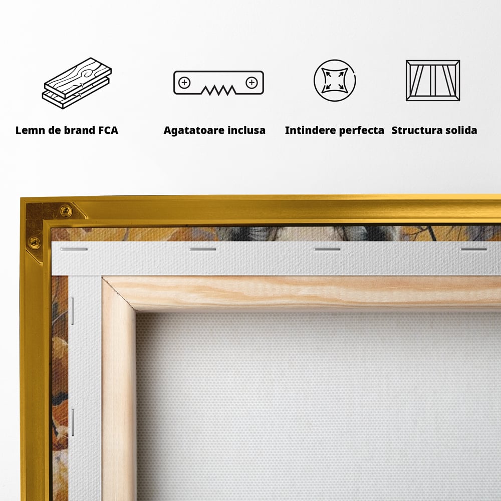 Leinwand Wandkunst Leinwand Wandkunst Premium, LuxCanva® M1464, Herz der Eiche, Herbst, Blätter, Herbst, Aramiu, Wald, Wolf, Arktis, Weiß, Weiß, Einsam, Trapper, Jäger, Büro, Wohnen, Kinderzimmer