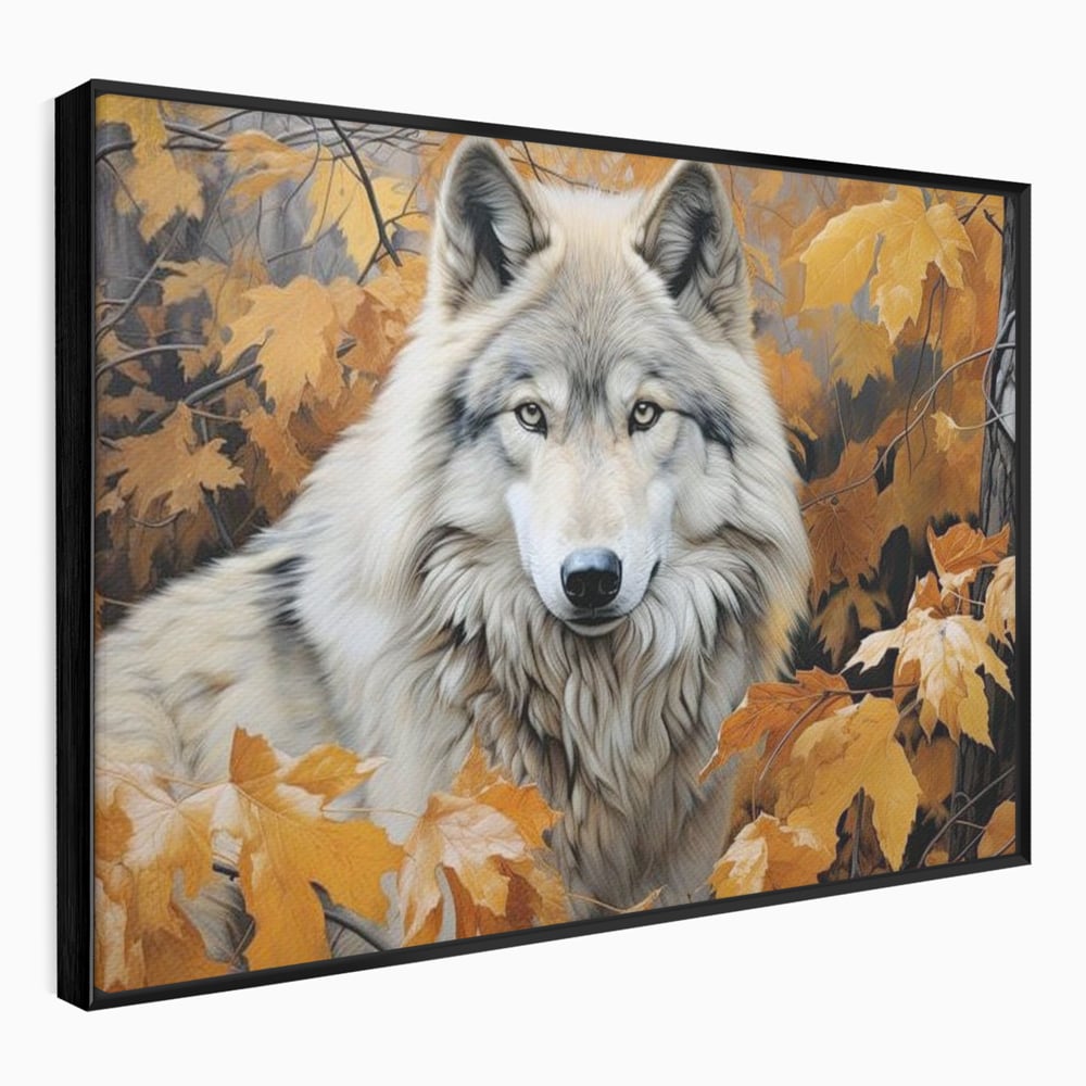 Leinwand Wandkunst Leinwand Wandkunst Premium, LuxCanva® M1464, Herz der Eiche, Herbst, Blätter, Herbst, Aramiu, Wald, Wolf, Arktis, Weiß, Weiß, Einsam, Trapper, Jäger, Büro, Wohnen, Kinderzimmer